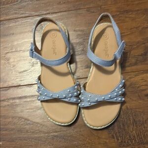 Cat & Jack Light Blue Sandals with Pearl Details